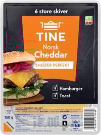 Norsk Cheddar Burgerost 150g Tine