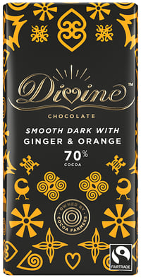 Dark Fairtrade Chocolate Ginger & Orange 90g Divine