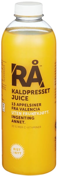 Rå Kaldpresset Appelsinjuice ,Uten fruktkjøtt, 1 l