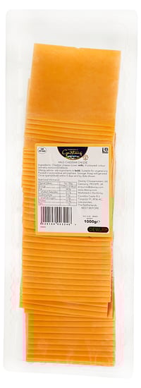 Engelsk Cheddar Skivet 1kg Garstang