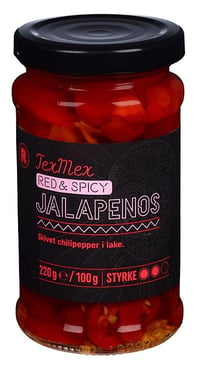 Jalapeños Rød i Skiver Taste Lab, 220 g