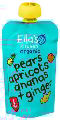 Pære, Aprikos, Ananas + Ingefær Fra 4 mnd, Økologisk, 120 g