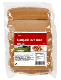 Coop Røkte Kjøttpølser uten Skinn 1kg