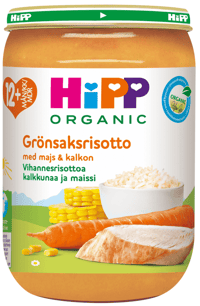HiPP Grønnsaksrisotto & Kalkun 12md 220g