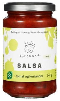 Salsa Mild Tomat&Kor. Økol 240g Superbra