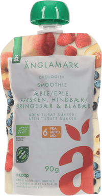 Änglamark Eple/Fersken/Blåbær/Bringebær 90g