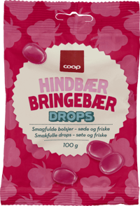 Coop Bringebærdrops 100g