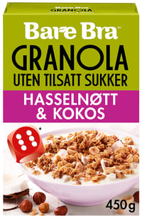 Granola Hasselnøtt&Kokos 450g Bare Bra