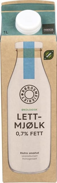 Økologisk Rørosmjølk Lett 0,7% fett, 1 l