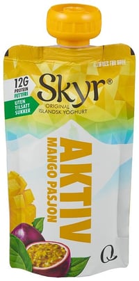 Skyr Aktiv Mango & Pasjon Porsjonspose, 125 g