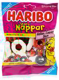 Nappar Stora Hallon/Lakris&Skum 170g Haribo