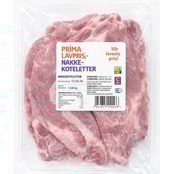 Prima lavpris nakkekoteletter