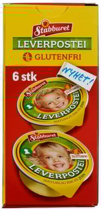 Leverpostei glutenfri 6x22g Stabburet