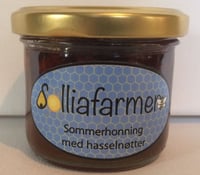 Sommerhonning m/Hasselnøtter 130g Solliafarmen