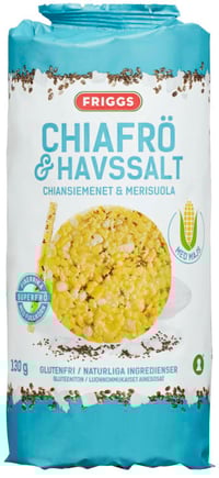 Maiskaker Chia/Havsalt 130g Friggs