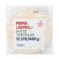 PRIMA LAVPRIS Hvetetortillas 12 stk/480 g