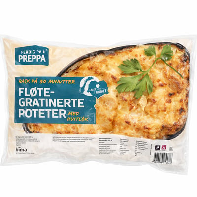 Fløtegratinerte poteter med hvitløk