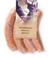 Reinsdyrpølse m/Kvann Bjørkerøkt 400g Frys
