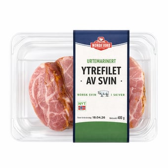 Urtemarinert ytrefilet av svin