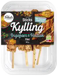 Kylling Sticks Ingefær&Hvitløk 180g Folkets