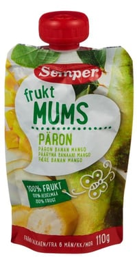 Fruktmums Pære, Banan & Mango Fra 6 mnd, 110 g