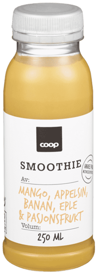 Coop Smoothie Mango/Appelsin/Banan/Eple/Pasjon