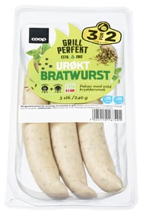 Coop Gp Urøkt Bratwurst 240g