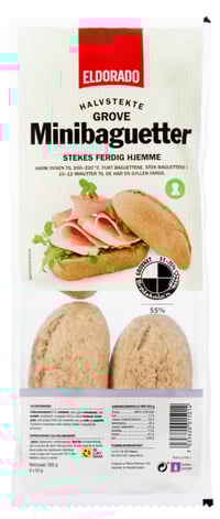 Minibaguetter Grove Halvstekte 6x50g Eldorado