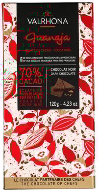 Mørk Sjokolade 70% Cocoa Nibs 120g Valrhona