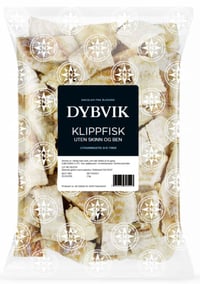 Klippfisk i Biter Benfri 2kg Dybvik
