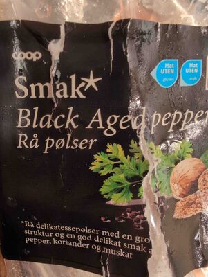 Black aged pepper Rå pølser