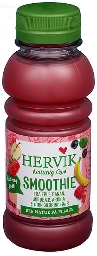Hervik - Smoothie Fra Eple Banan Jordbær Aronia Sitron og Bringebær 250ml