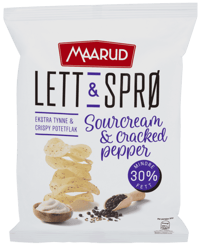 Maarud Lett & Sprø Sourcream & Cracked Pepper 180g