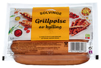 Grillpølse av Kylling Røkt 460g Solvinge