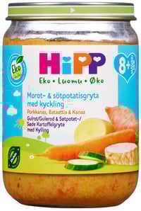 Grønnsaker Søtpotet&Kylling 8mnd 190g Hipp