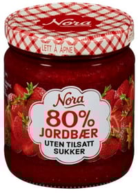 Nora Jordbær Uten tilsatt sukker, 275 g