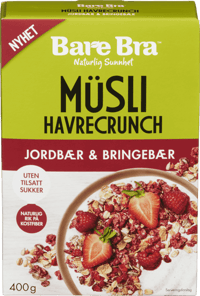 Bare Bra Müsli Jordbær & Bringebær 400g