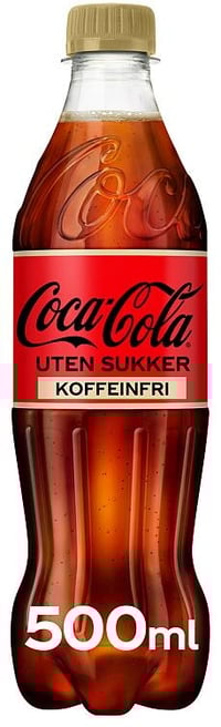 Coca-Cola Uten Sukker Koffeinfri 0,5 l