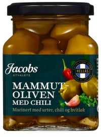 Oliven Mammut m/Chili 300g Jacobs Utvalgte