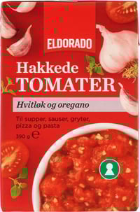 Tomater Hakkede m/Hvitløk 390g Eldorado