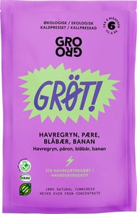 Grøt med blåbær og pære Fra 6 mnd, Økologisk, 100 g