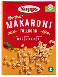 Makaroni Fullkorn 500g Sopps