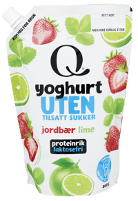 Q Yoghurt Jordbær & Lime Uten pose
