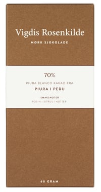 70% Piura Mørk Sjokolade Vigdis Rosenkilde