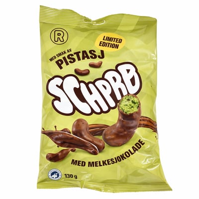 Sørlandschips Surrao med smak av pistasj med melkesjokolade