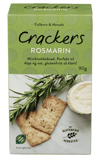 Det Glutenfrie Verksted Crackers Rosmarin 90g