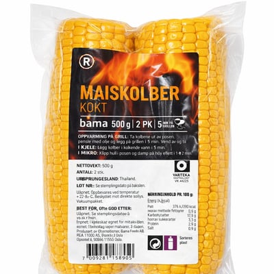 Maiskolber kokt