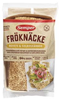 Frøknekkebrød Bohvete&Solsikke 170g Semper