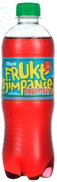 Fruktsjimpanse Røde Pirat u/Sukker 0,5l flaske