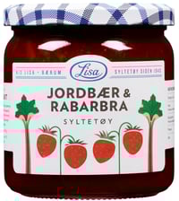 Jordbærsyltetøy m/Rabarbra 420g Lisa